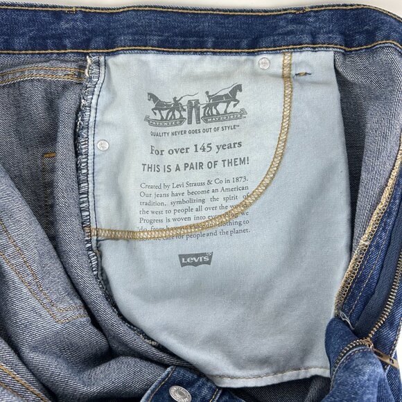 Levis 505 Jeans Mens 52x32 Regular Fit Straight Leg Non-Stretch Blue Stone Wash - Picture 8 of 15